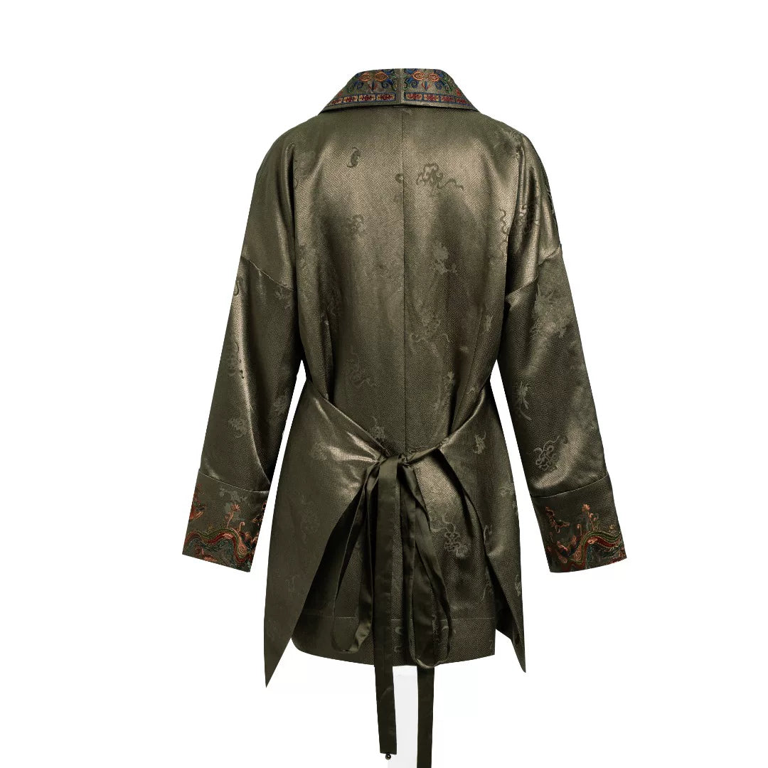 Luxury Nine-Colored Deer Silk Wrap Robe-24Z33801