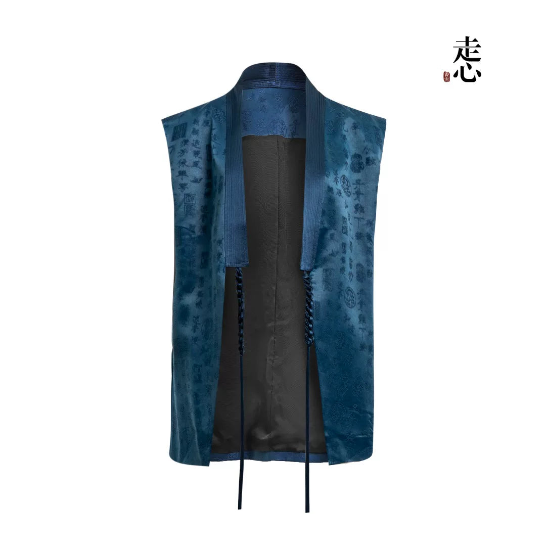 Luxury Black Twelve Ornaments Silk Vest-26Z2Y218769