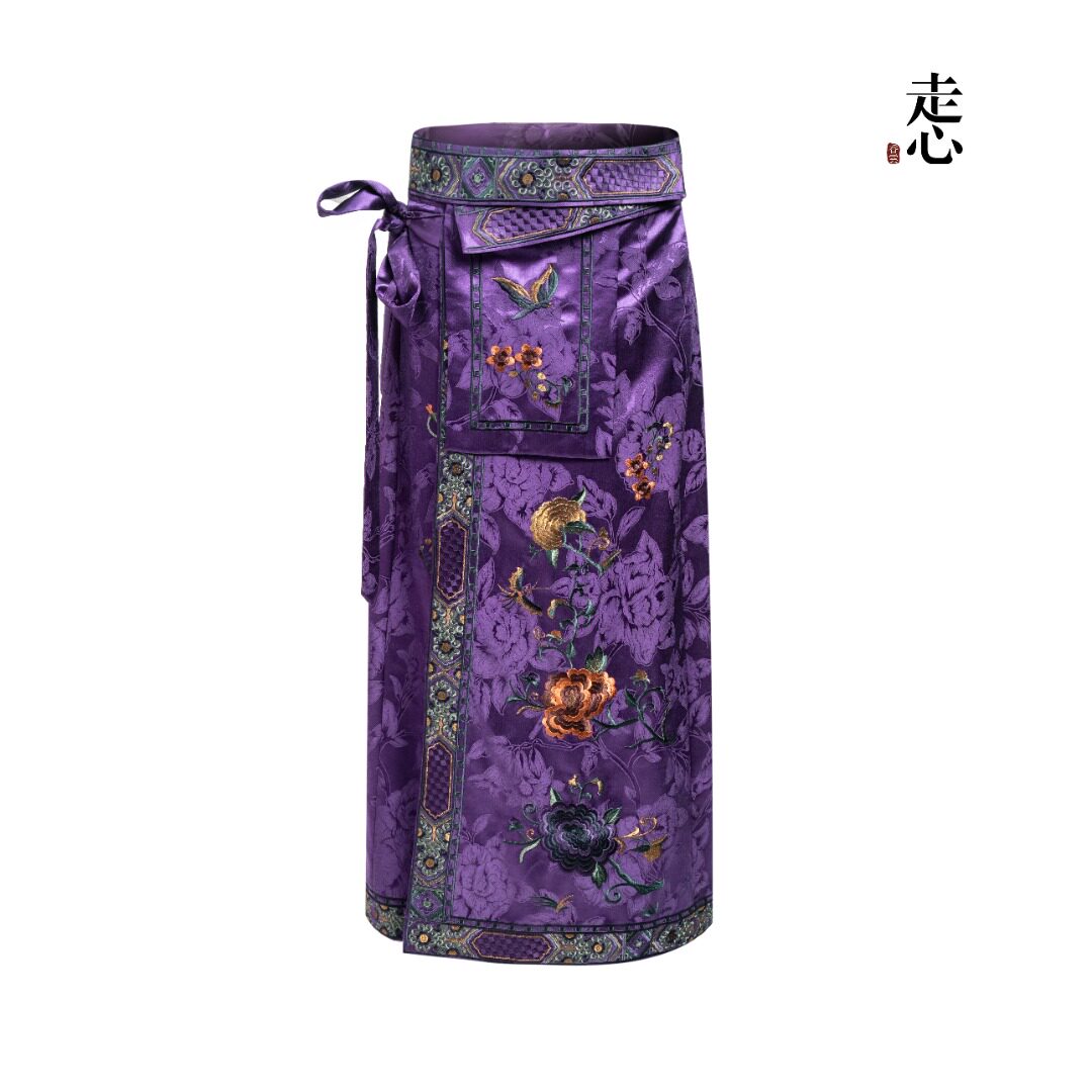 Luxury Imperial Violet Silk Maxi Skirt-25ZDQ6096