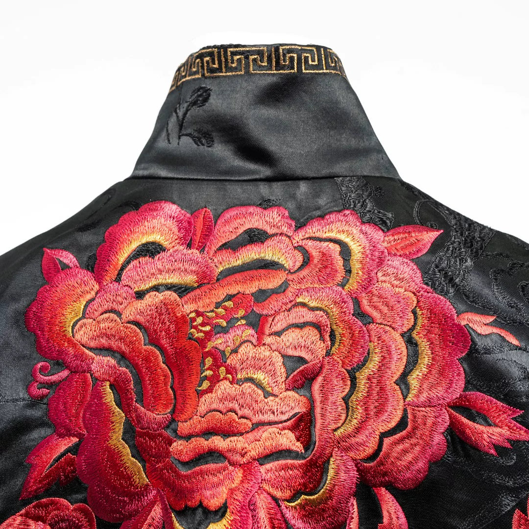 Luxury Silk Kasaya Robe Blooming Peony-25ZWT6046