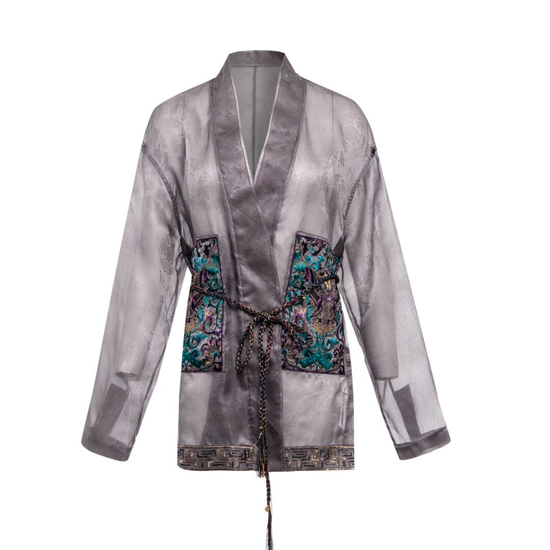 Luxury Forbidden City Silk Kimono Jacket-26Y07801