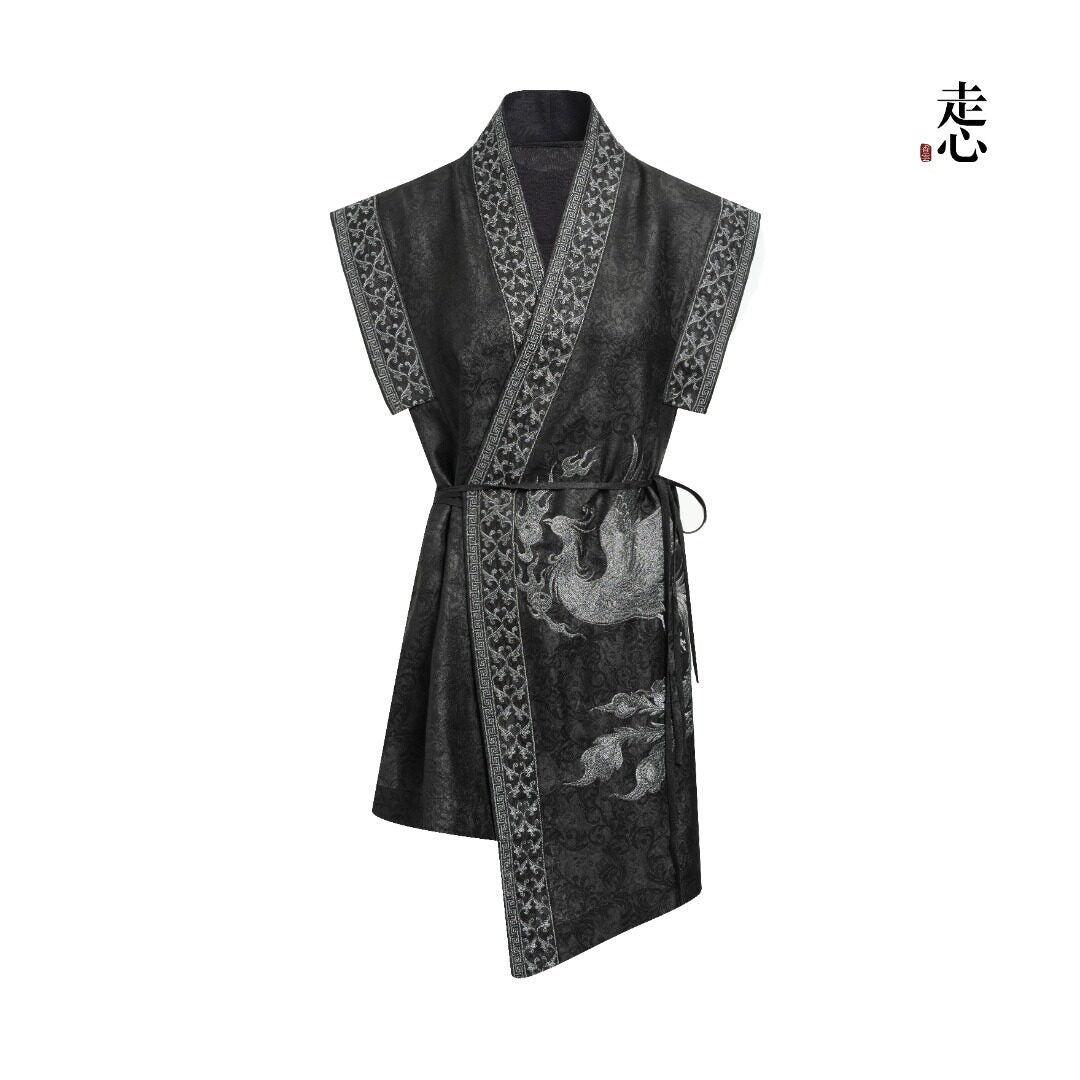 Luxury Phoenix Gambiered Silk Vest-26ZW71F