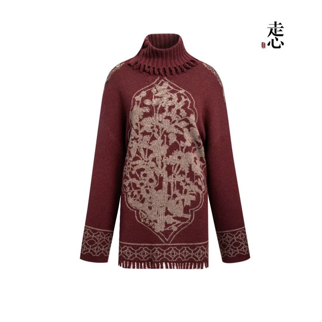 Luxury 760g Brown Gilded Cashmere Sweater-25ZX2520