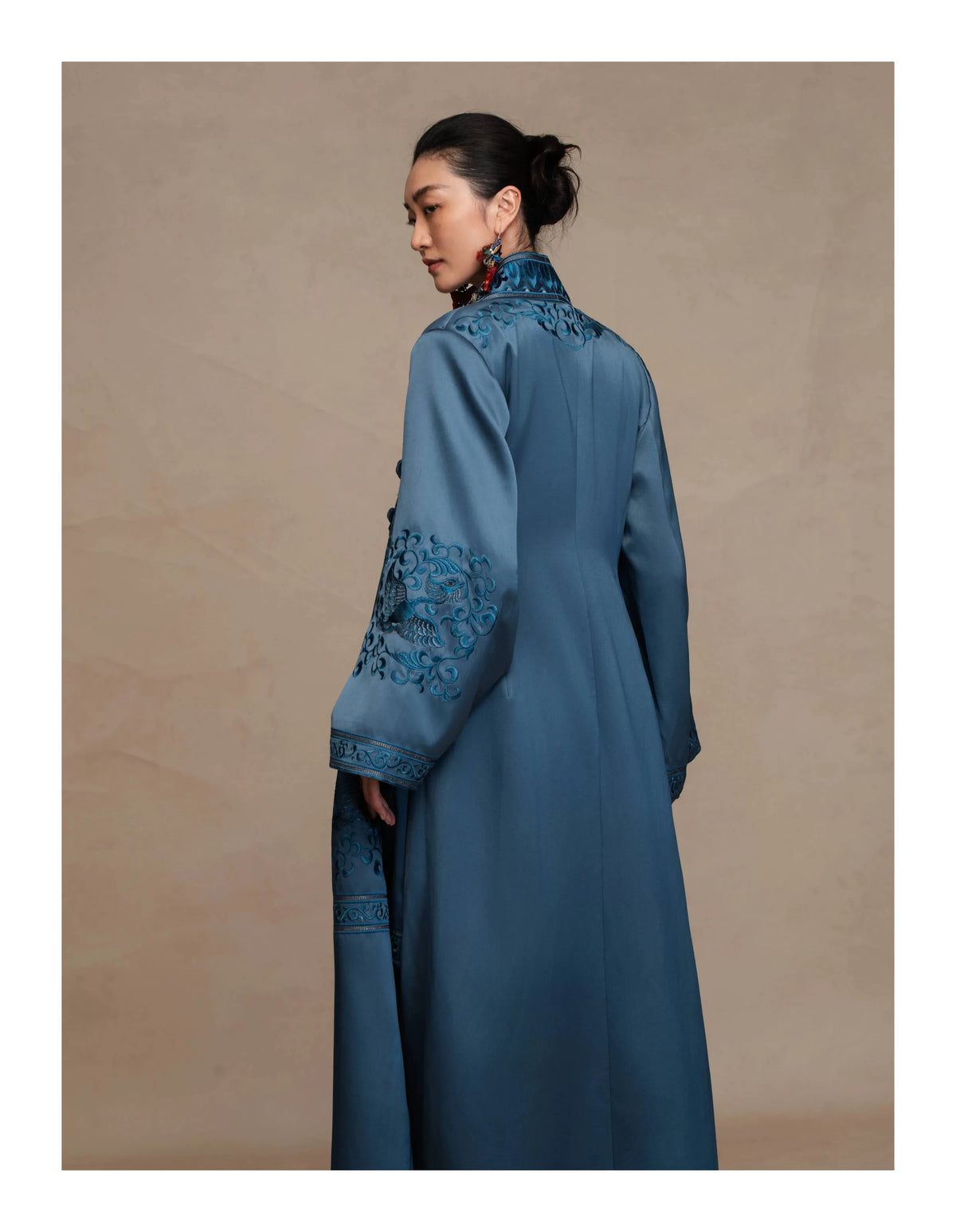 Luxury 60 Momme Silk Trench Coat Duster- 26ZWT6710