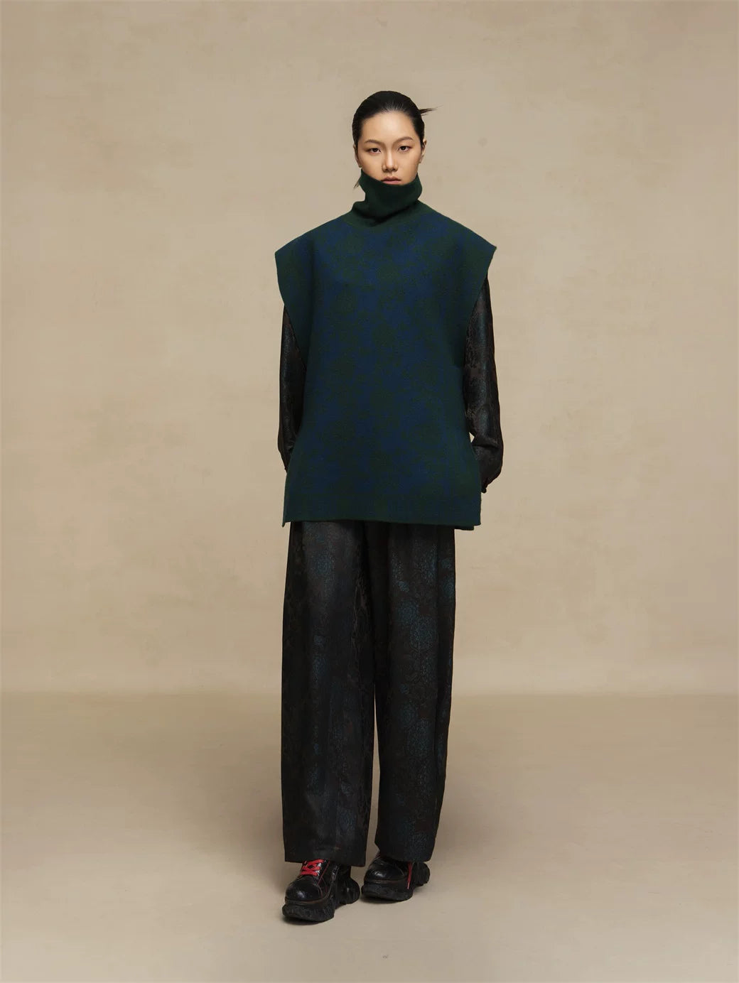 Luxury 485g Blue Lotus Cashmere Vest-25ZX2530