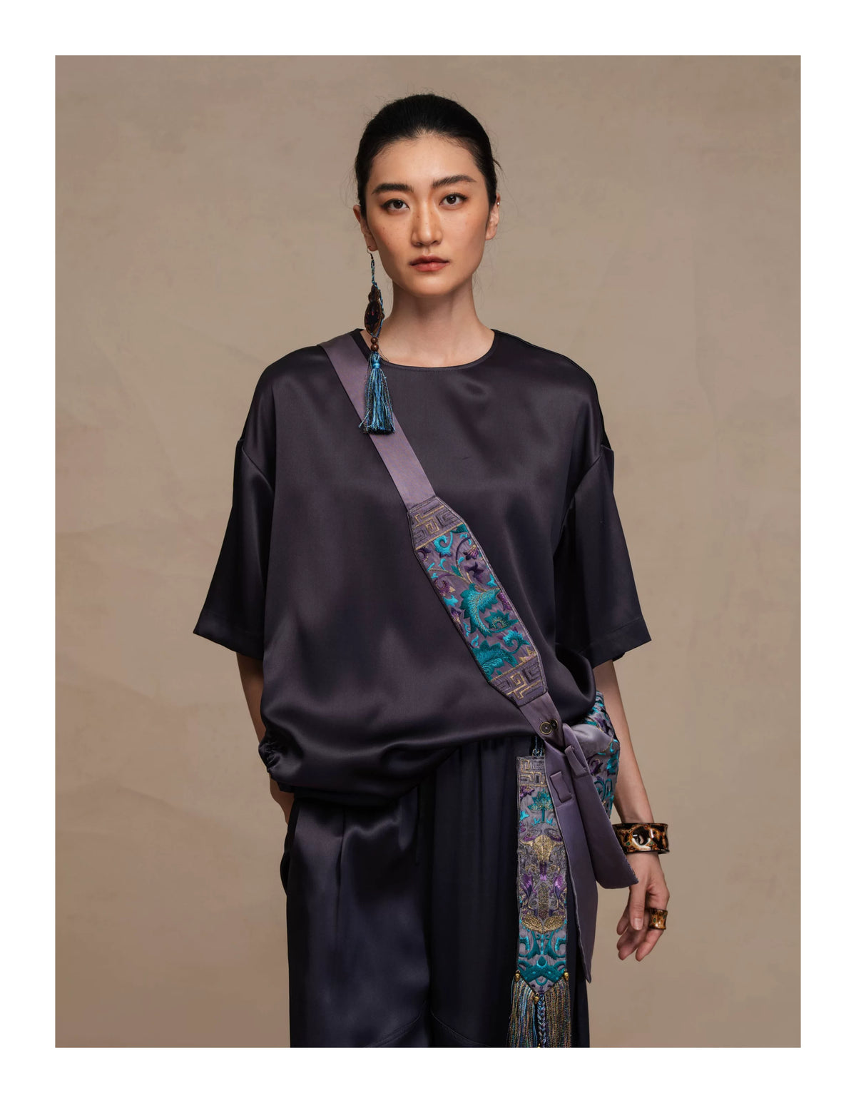 Luxury 60 Momme Heavy Silk Crewneck Top-26Z2H216749