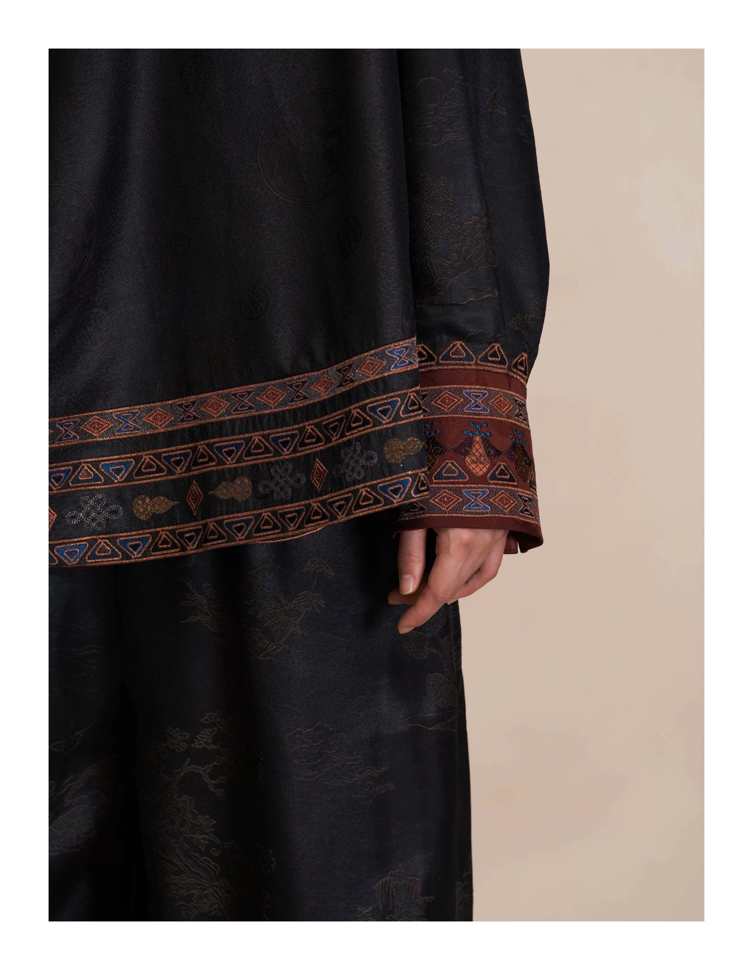 Luxury Silk Brocade Vest Ode to Fortune-25Z279M