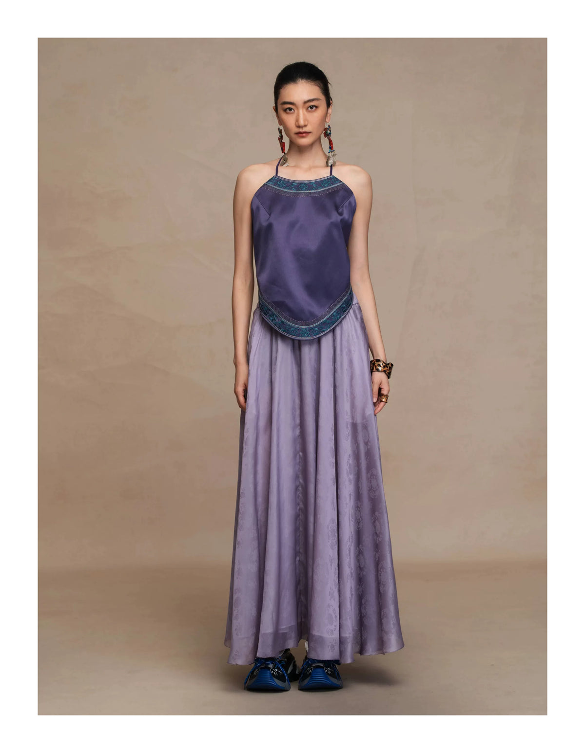 Luxury Silk Organza Jacquard Maxi Skirt- 26Z26214429