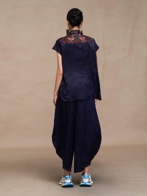 Luxury Dragon & Phoenix Silk Tunic Top-26ZW62F