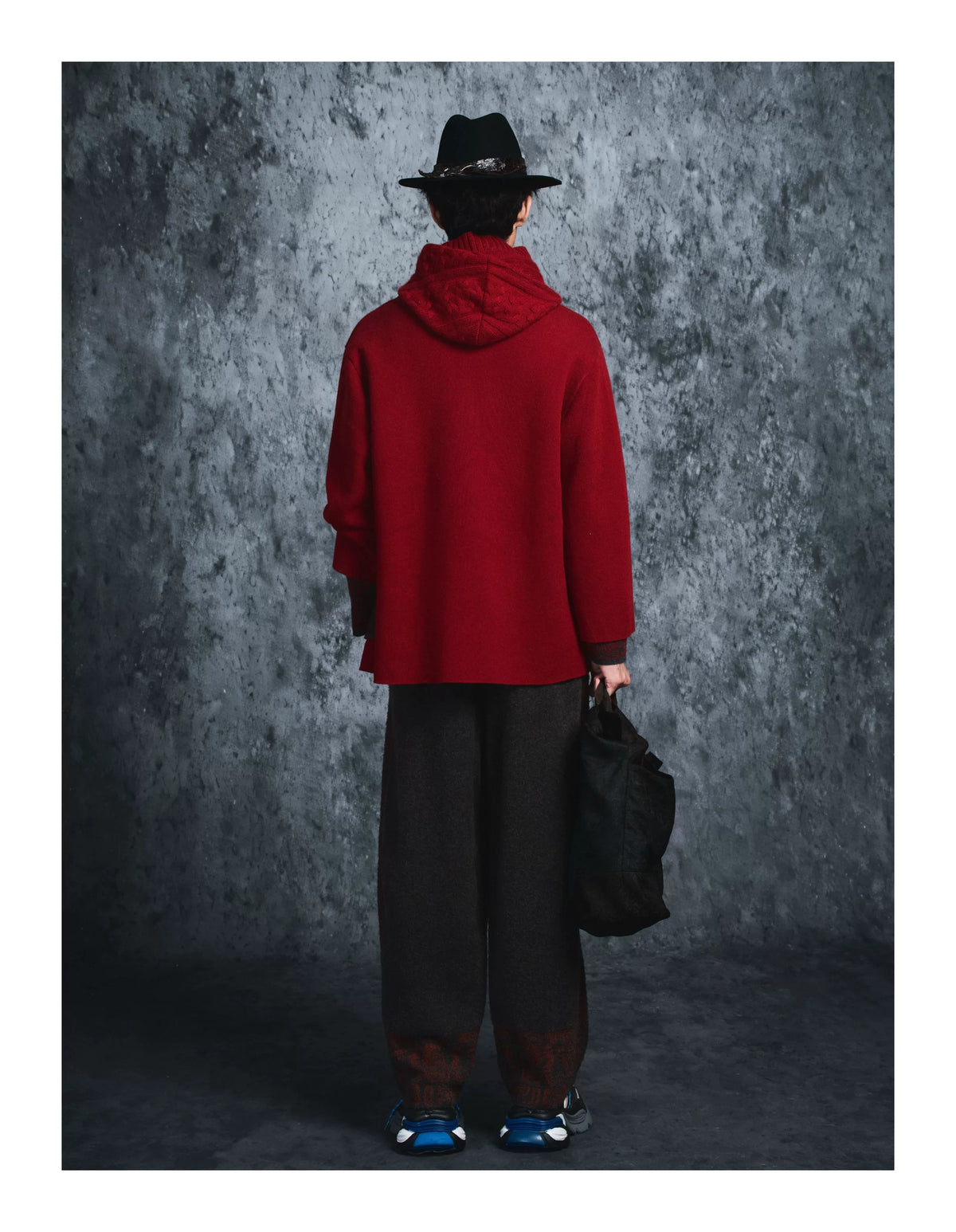 Luxury 1050g Red Bronze Cashmere Scarf Coat-25ZHZ25025