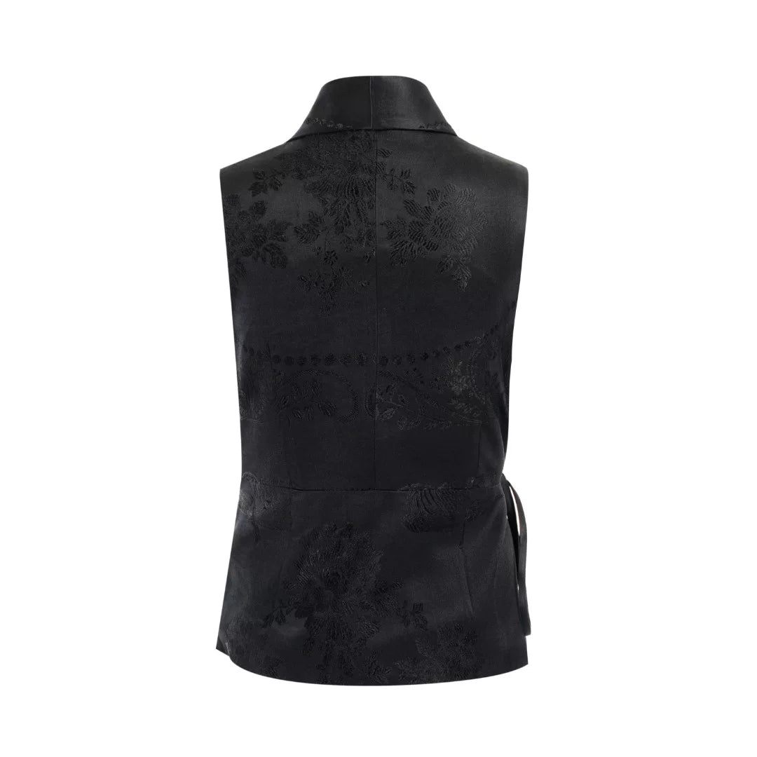 Luxury Black Luoyue Silk Wrap Vest-26Z147M