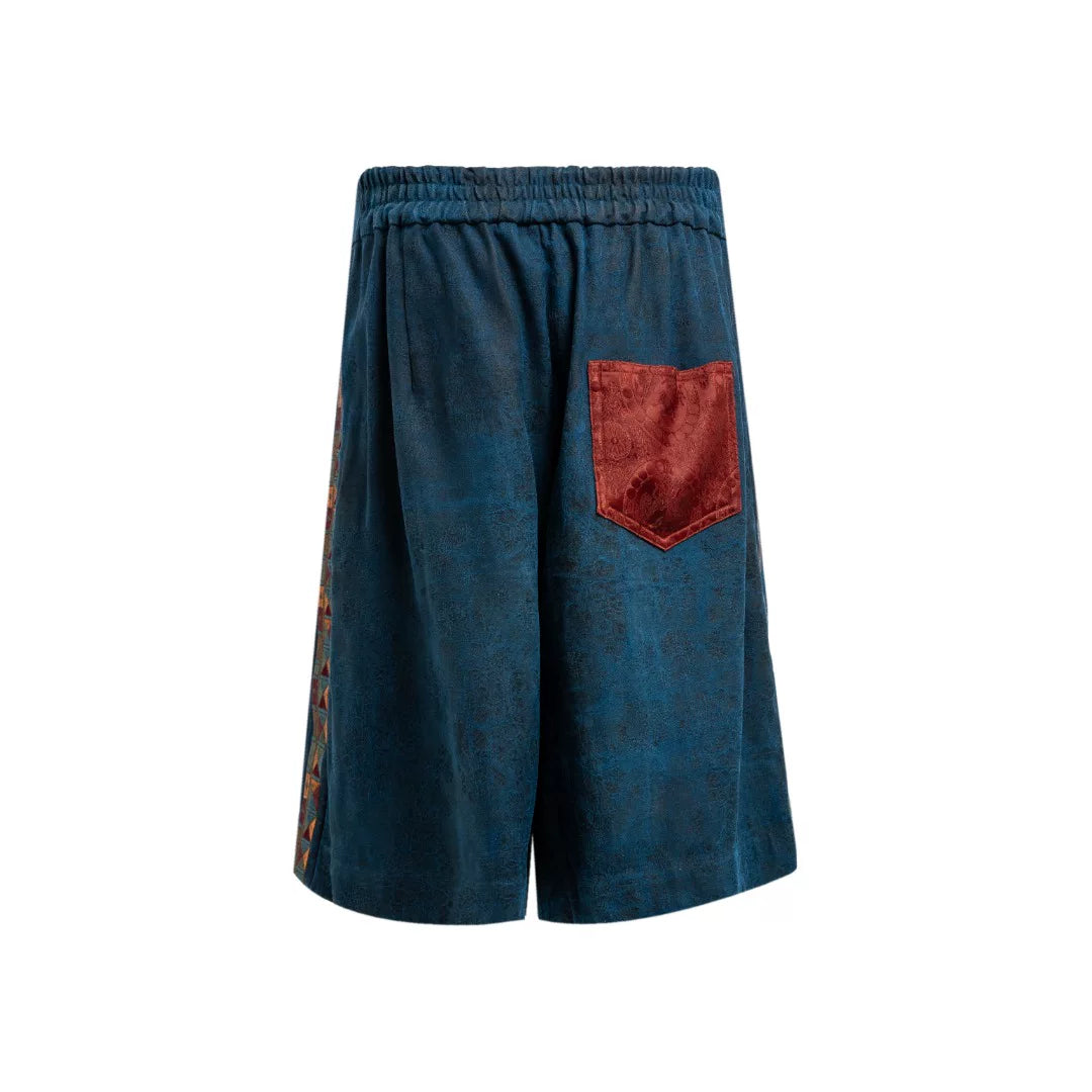 Luxury Song Brocade Denim Bermuda Shorts- 26M66097