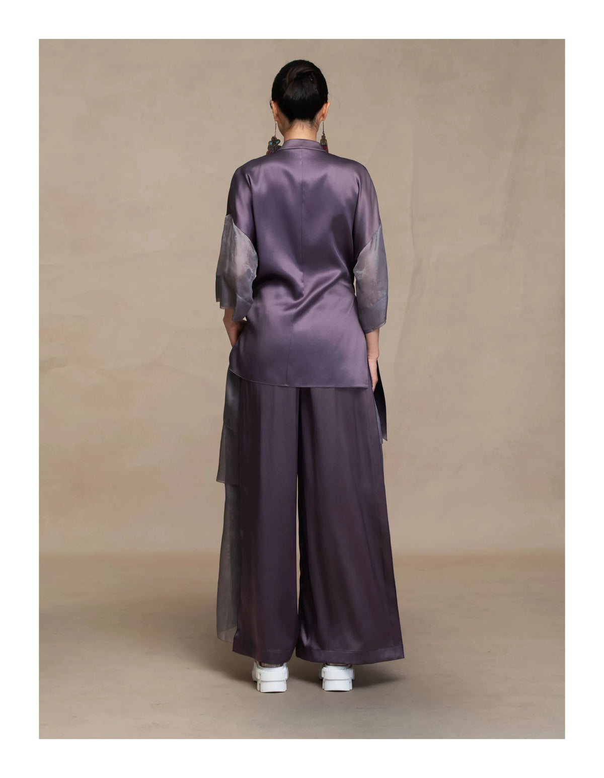 Luxury Spliced Silk Palazzo Pants- 26Y07901