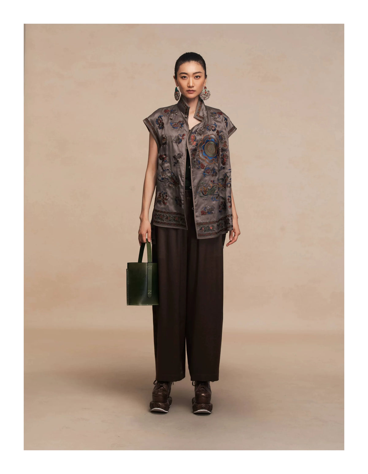 Luxury Glacier Silver Heavy Silk Pants-26Z26111639