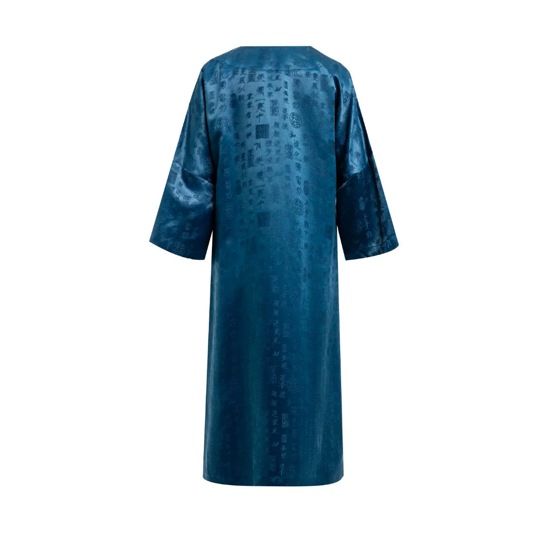 Luxury Black 12 Ornaments Silk Robe Coat-26Z2Y218759