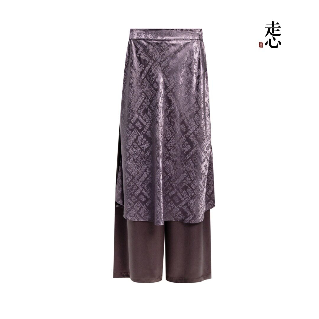 Luxury Twelve Emblems Silk Layered Pants-26Z26211809