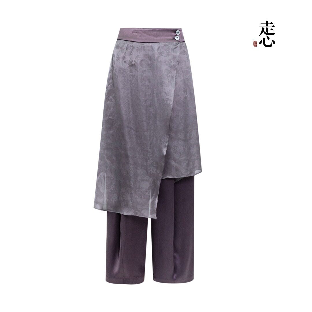 Luxury Asymmetric Silk Palazzo Pants-26Y06501
