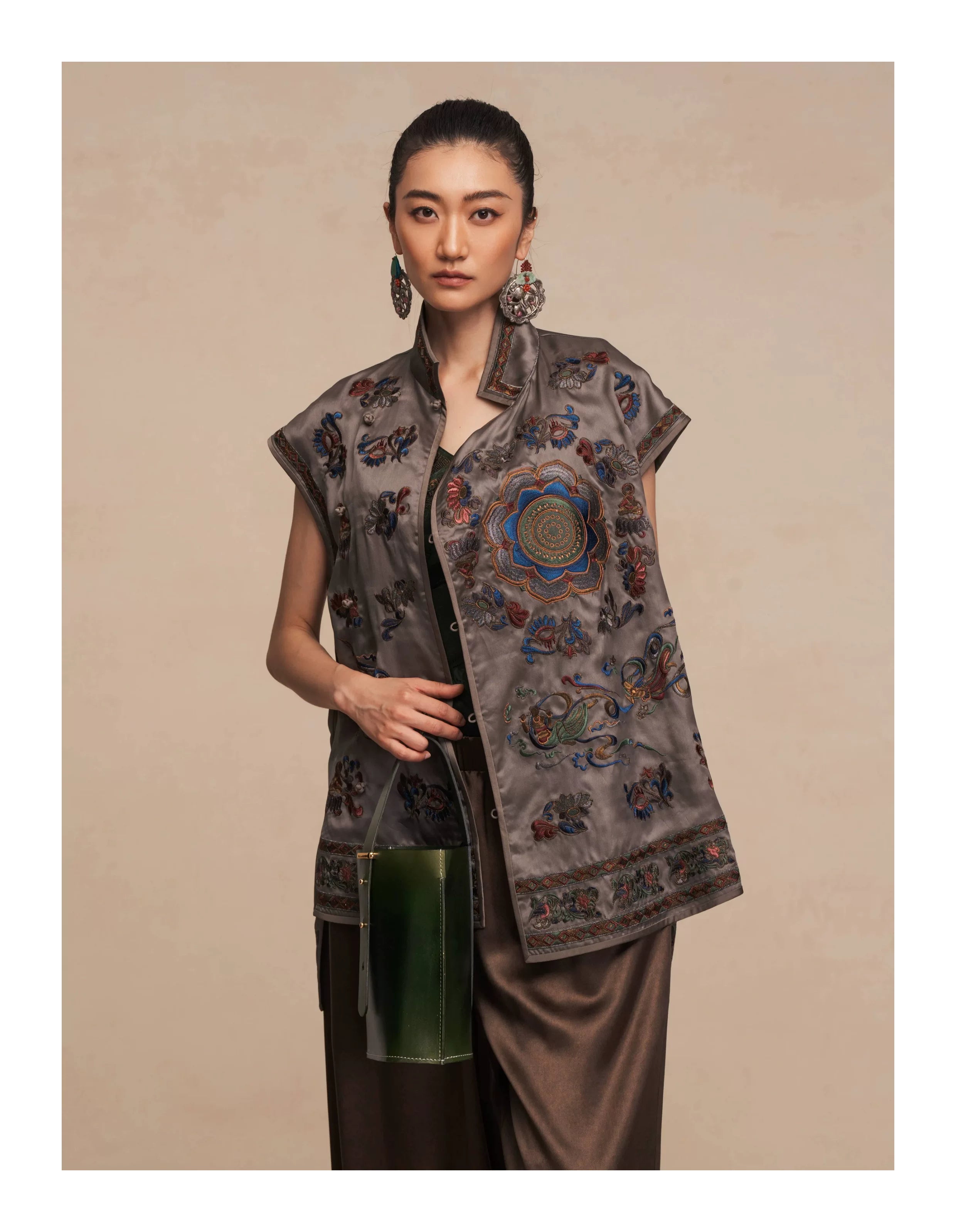 Luxury Silk Vest Dunhuang Lotus Caisson-26ZCS6297