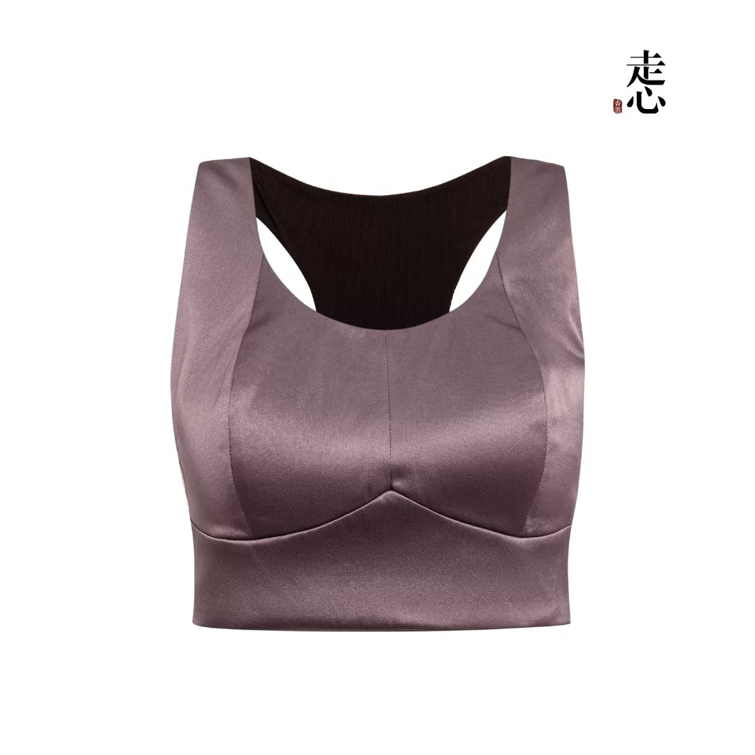 Luxury Heavy Silk Satin Racerback Bralette- 26Y20901