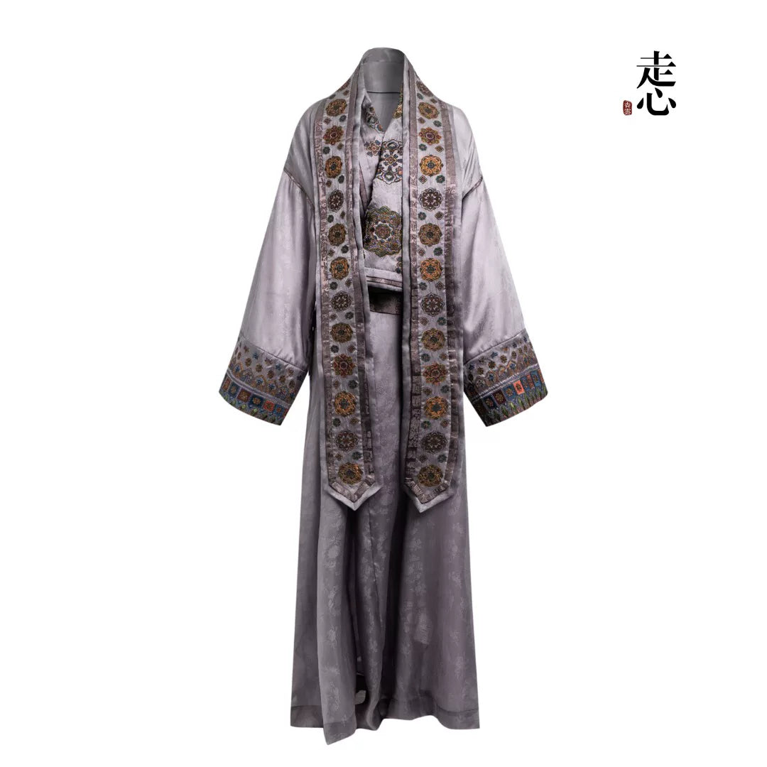 Luxury Lavender Silk Tibetan Robe Coat-26Z03001