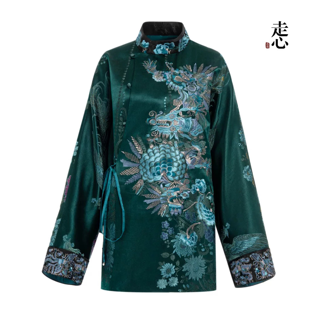 Luxury Black Luoyue Silk Wrap Jacket-26Z141M