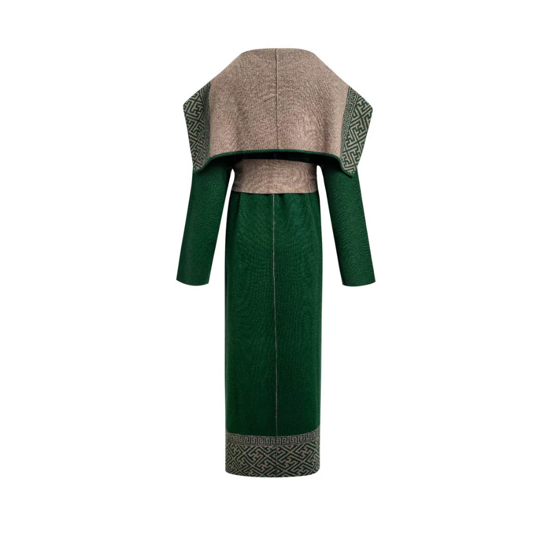 Luxury 1500g Cashmere Wanzi Trench Coat-25ZX2510-1