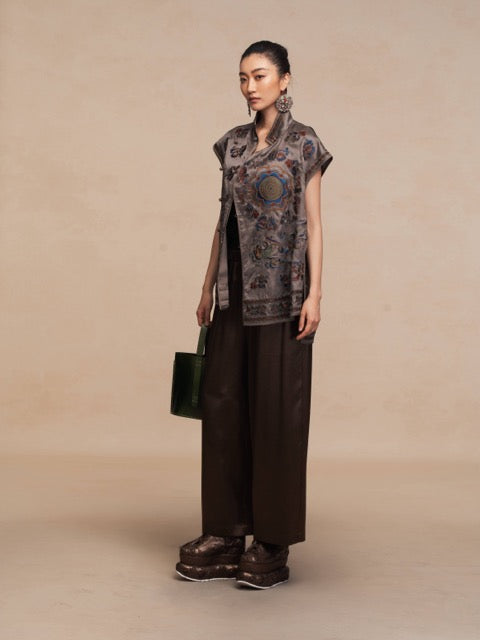 Luxury Dunhuang Lotus Silk Organza Blouse-26ZCS6297