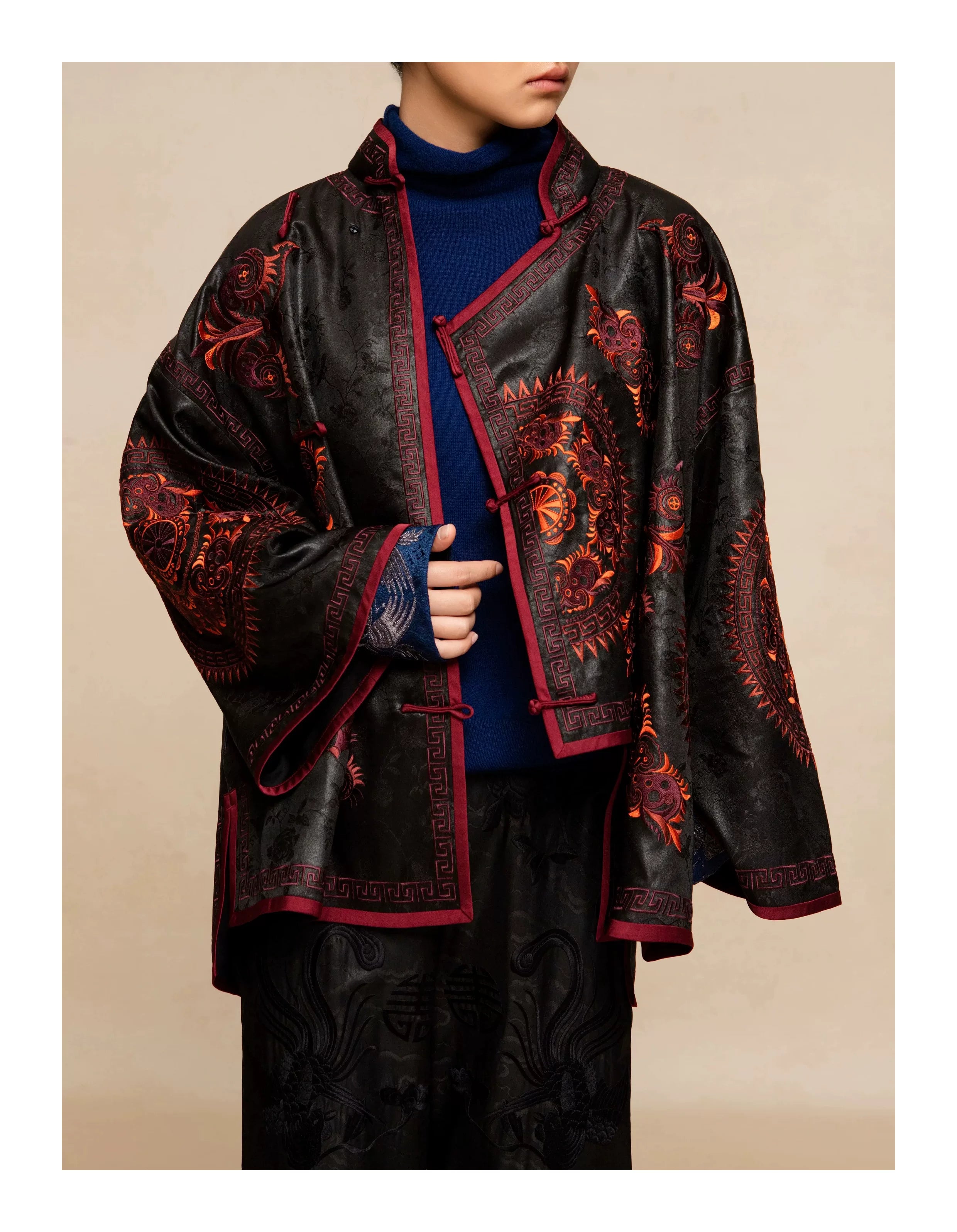 Luxury Silk Cape Jacket Butterfly Mother-25ZWT5992