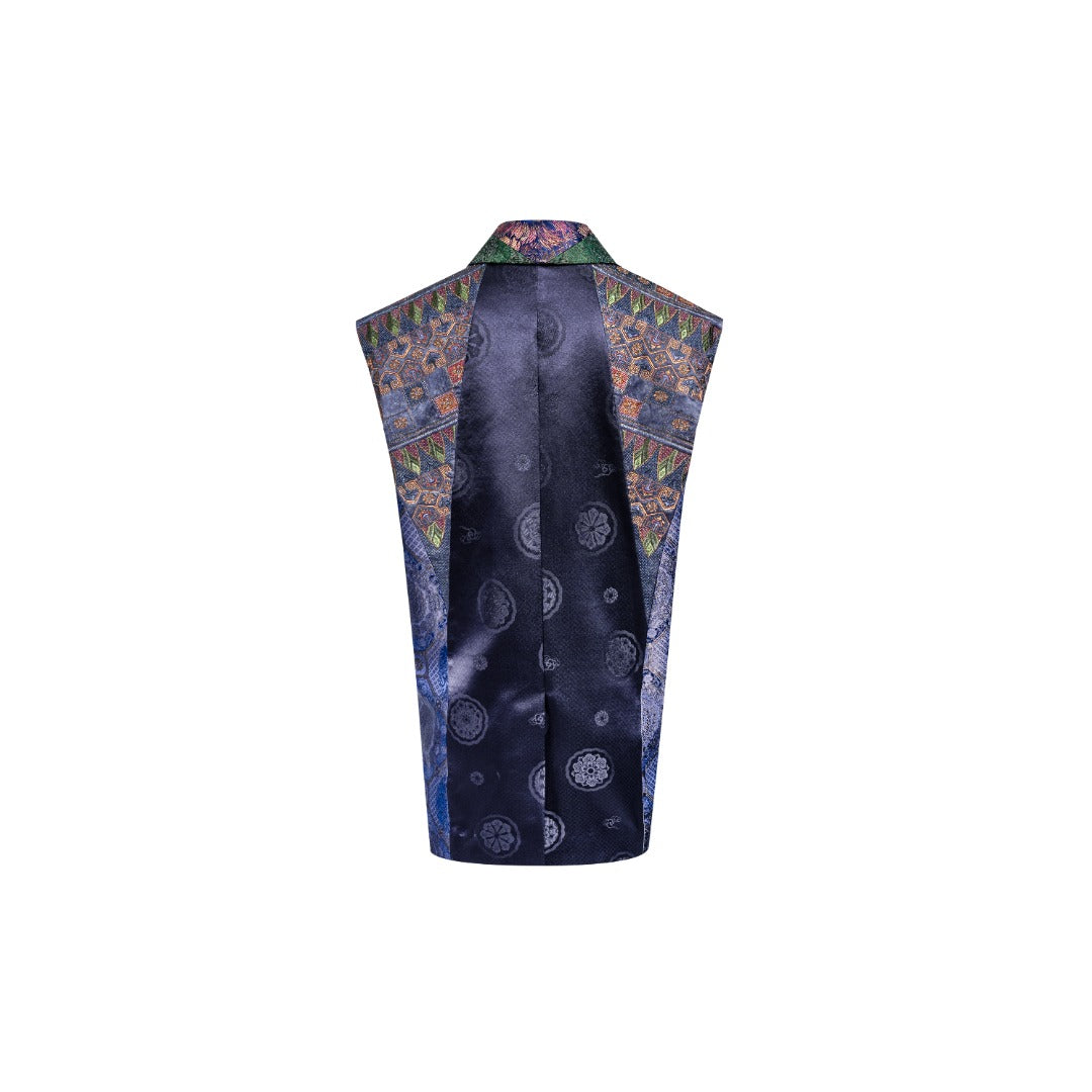 Porcelain Blue Silk Vest—25Z08701