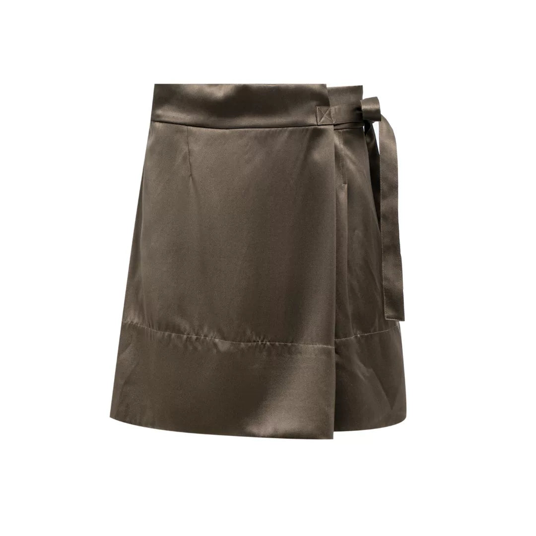 Luxury Heavy Silk Wrap Skort Shorts- 26Y19301Y