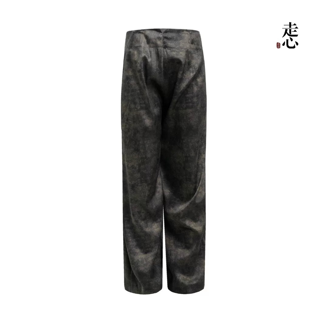 Luxury Bronze Gilded Silk Wrap Pants-26Z2Y211259