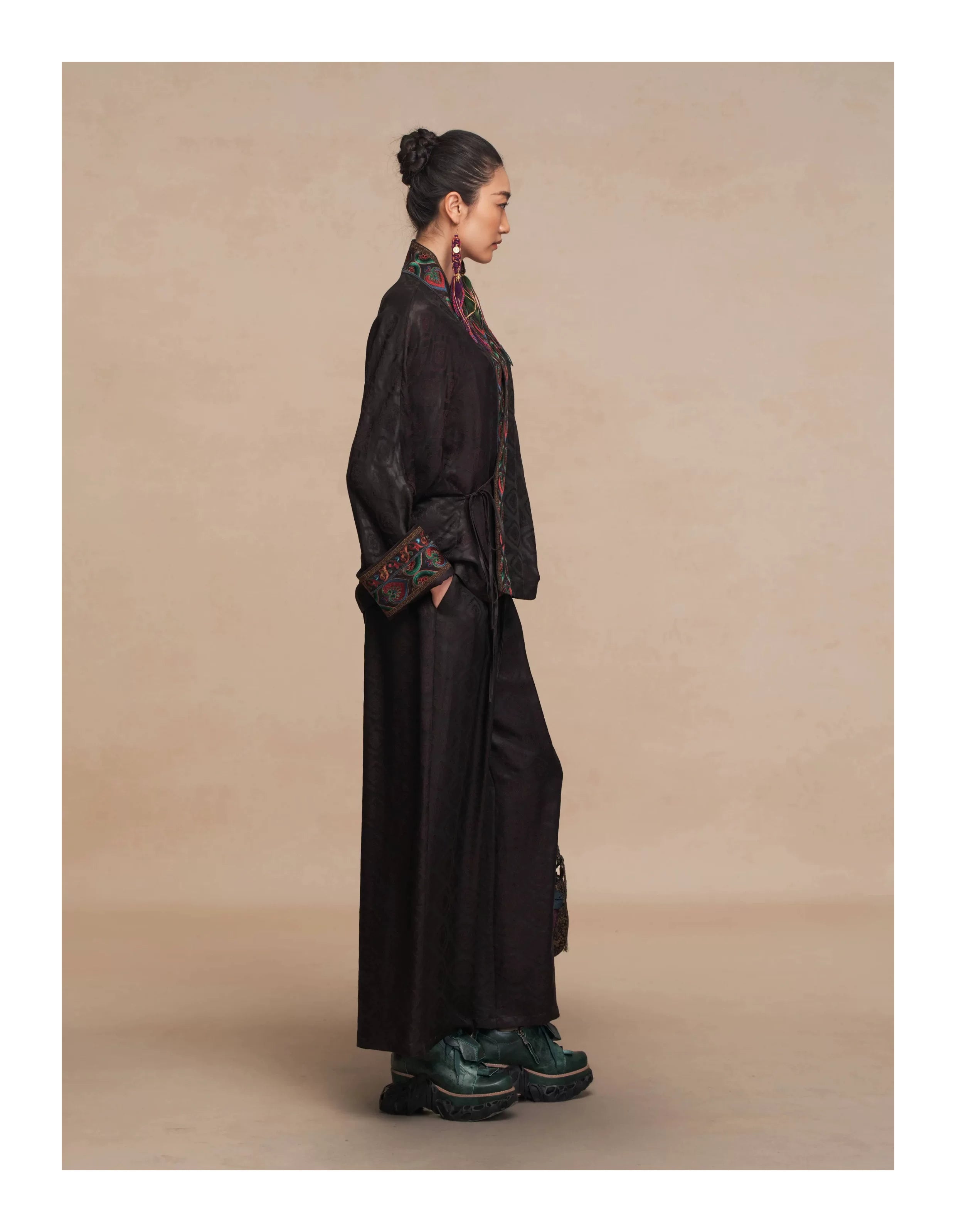 Luxury Dunhuang Silk Wide-Leg Pants-26ZW033F