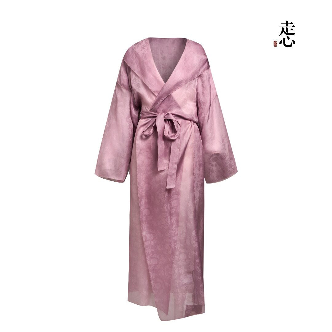 Luxury Hooded Silk Organza Duster Coat- 26Z2Y218229