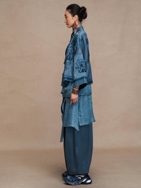 Luxury 60 Momme Silk Twin Phoenix Jacket-26ZWT6674