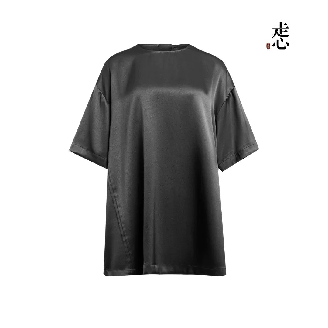 Luxury 60 Momme Heavy Silk Crewneck Top-26Z2H216749