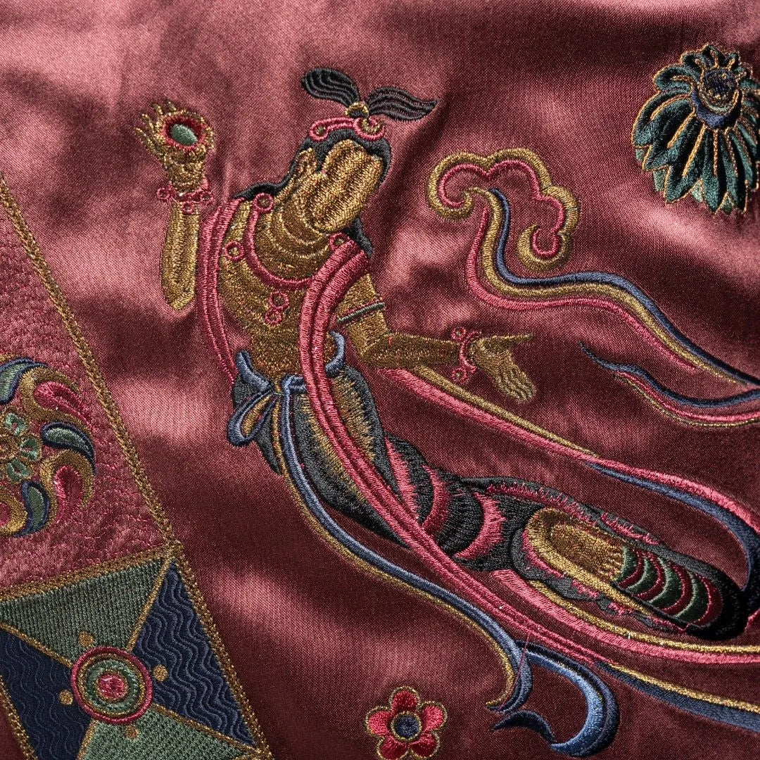 Luxury Dunhuang Silk Layered Palazzo Pants-25ZKZ5877