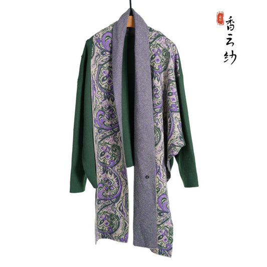 Oriental Chinese Motif Cashmere Cardigan – Soft Luxury Knit Sweater