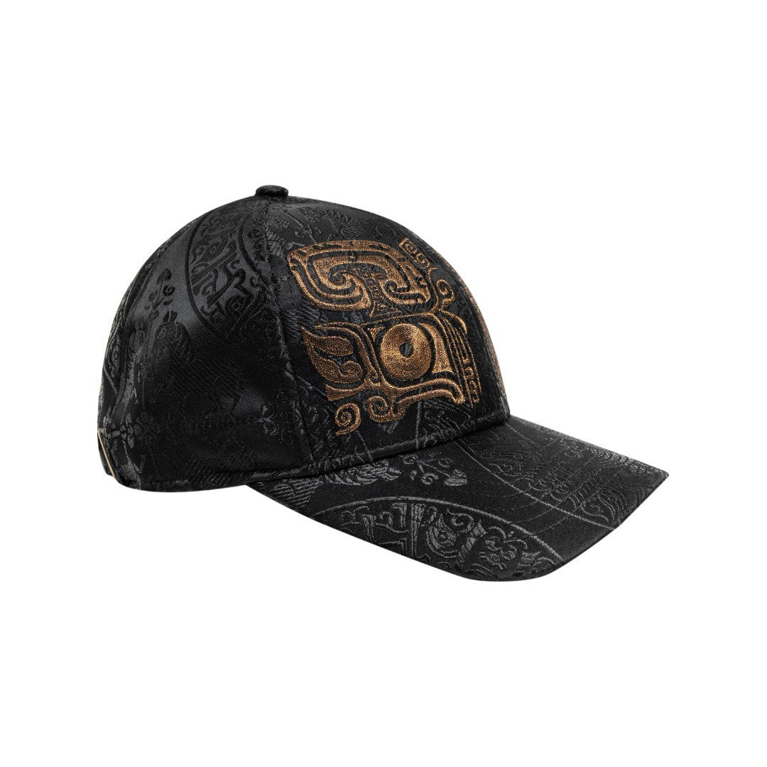 Oriental Chinese Bronze Ruyi Embroidery Baseball Cap