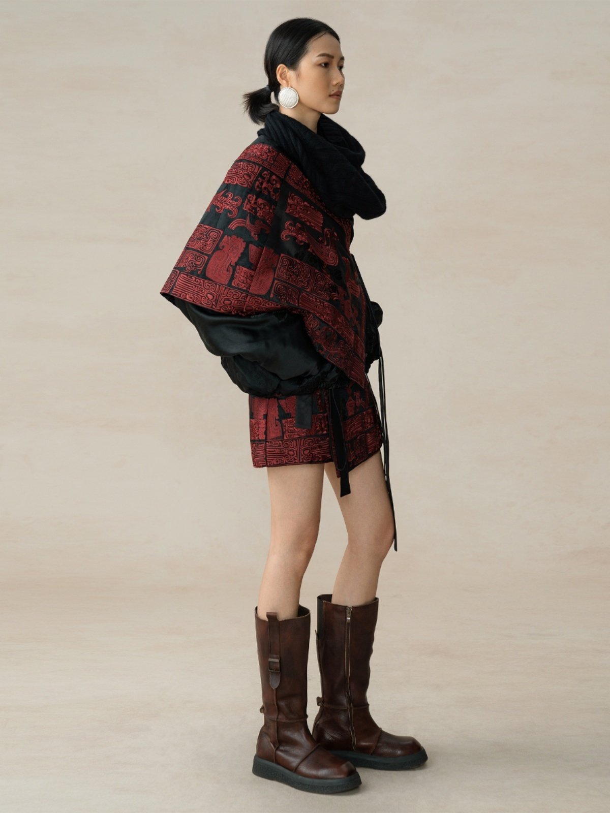 Sanxingdui Hand Embroidered Midi Skirt