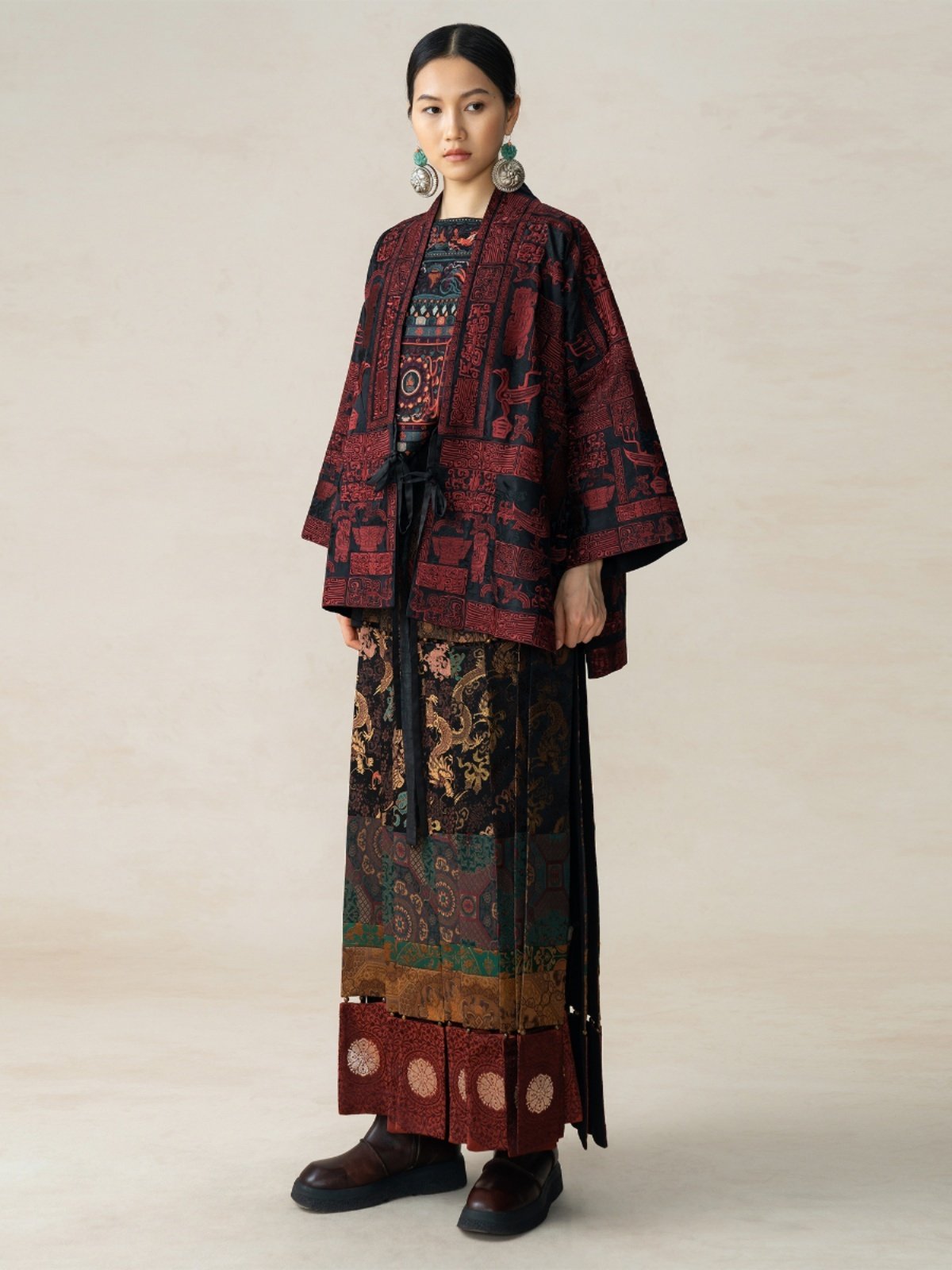 Chinese Xiangyun Silk Sanxingdui Embroidered Kasaya