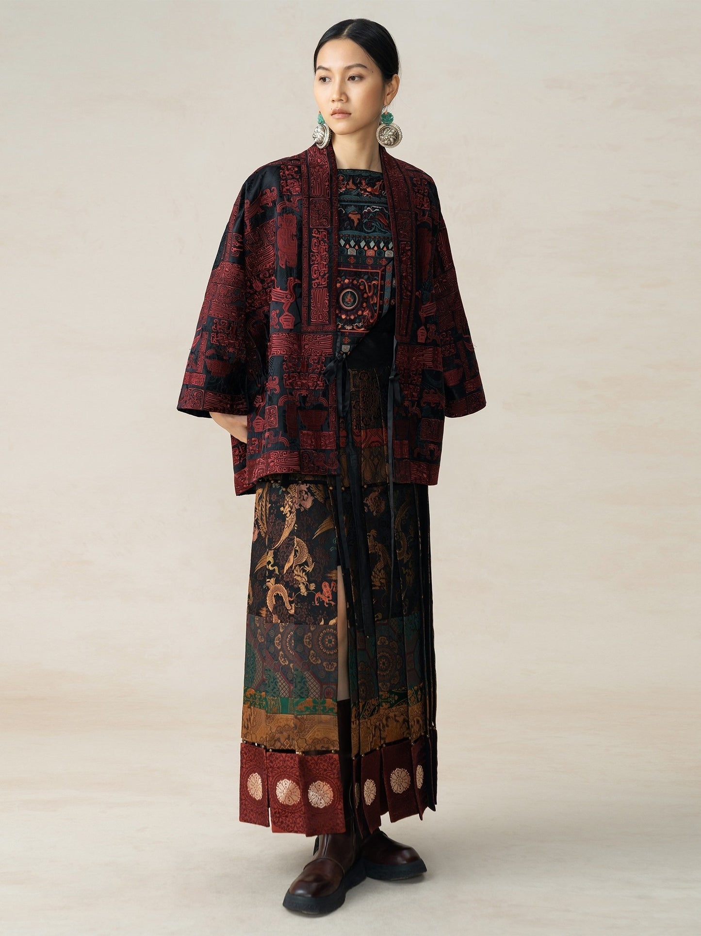 Chinese Xiangyun Silk Sanxingdui Embroidered Kasaya