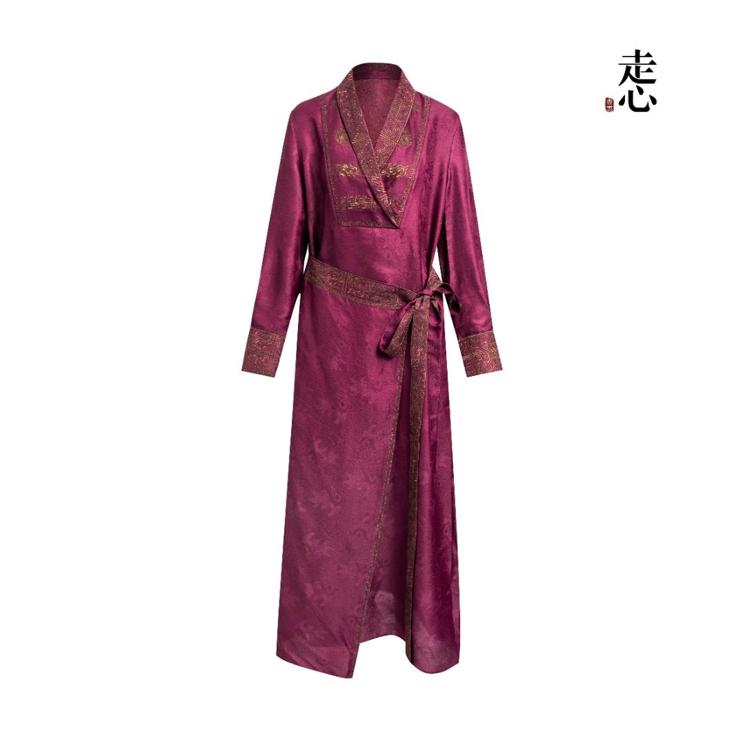 Luxury Gambiered Silk Robe Dress-24ZWF60
