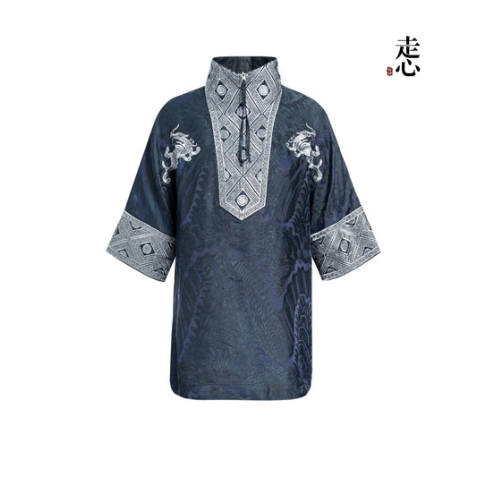 Goldwork Embroidered Short Sleeve Shirt--25ZW62F