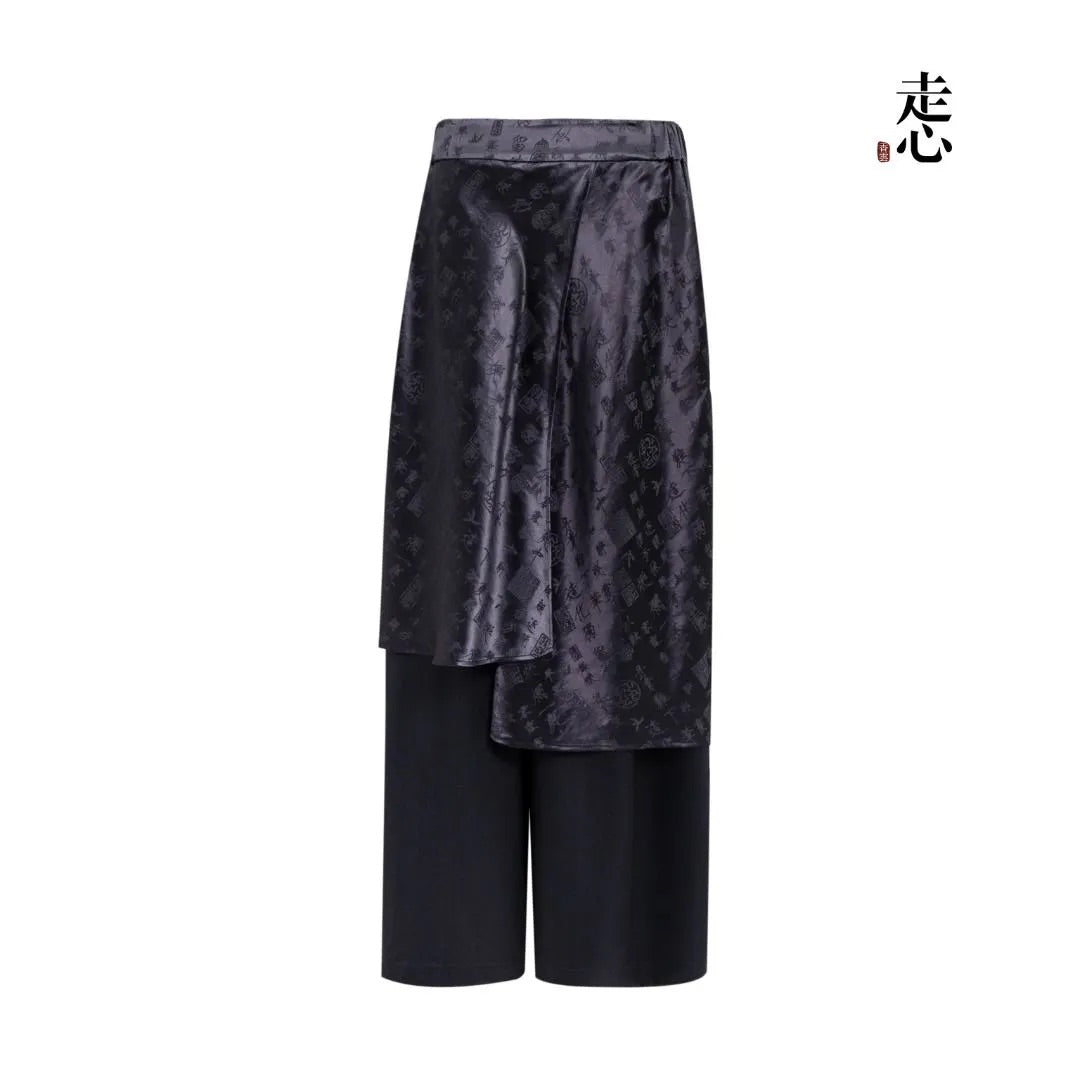 Luxury Purple 12 Ornaments Silk Skirt Pants-26Z26211809