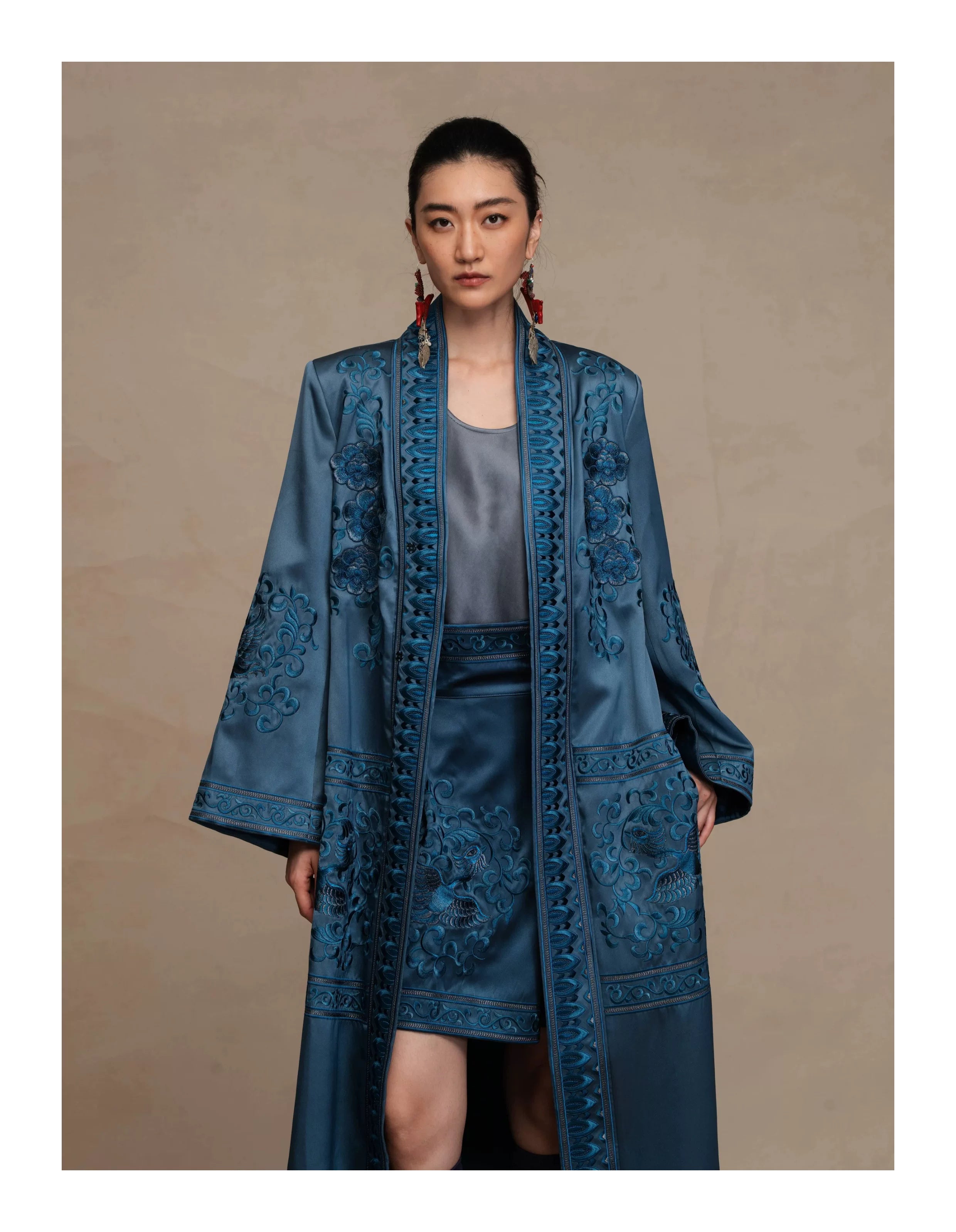 Luxury 60 Momme Silk Phoenix Wrap Skort- 26ZKZ6676