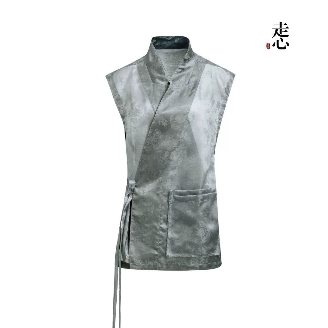 Luxury Silk Organza Crossover Wrap Vest- 26Y10101