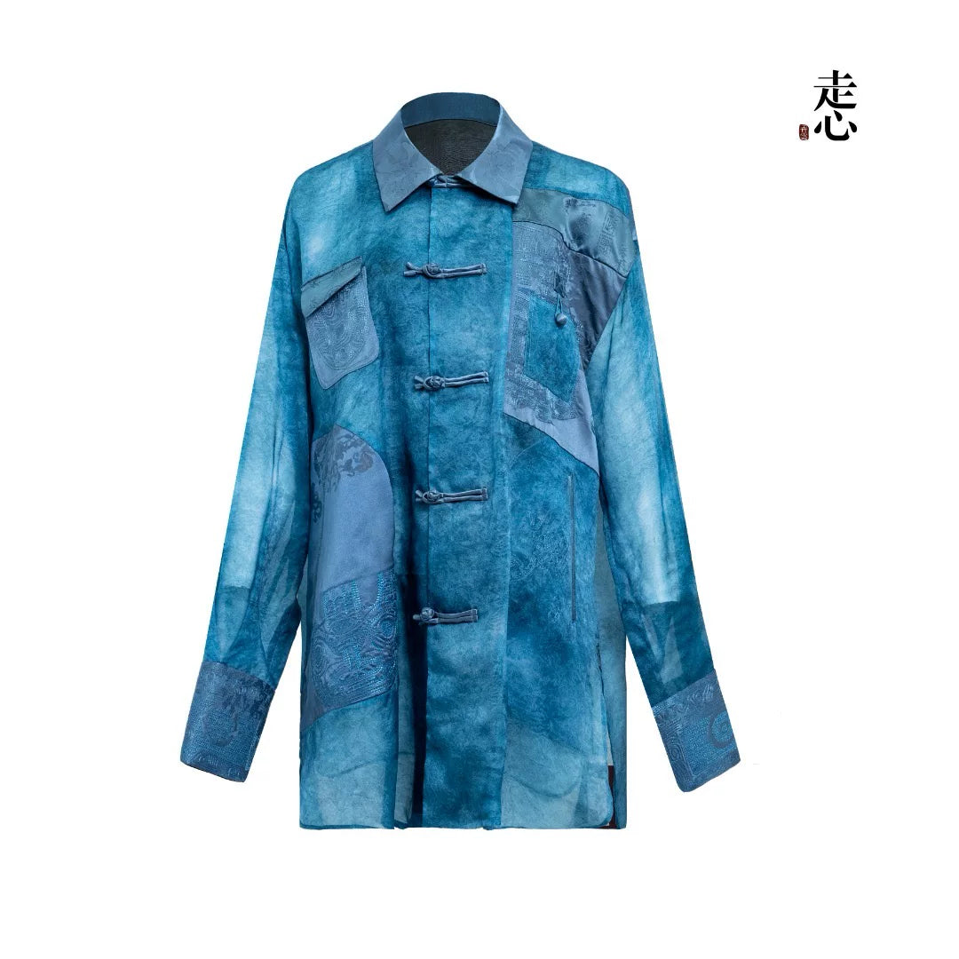 Luxury Sheer Organza Heavy Silk Shirt- 26Z01801