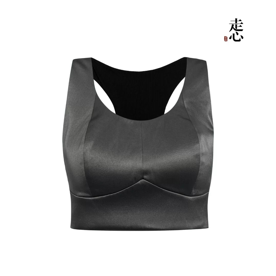 Luxury Heavy Silk Satin Racerback Bralette- 26Y20901