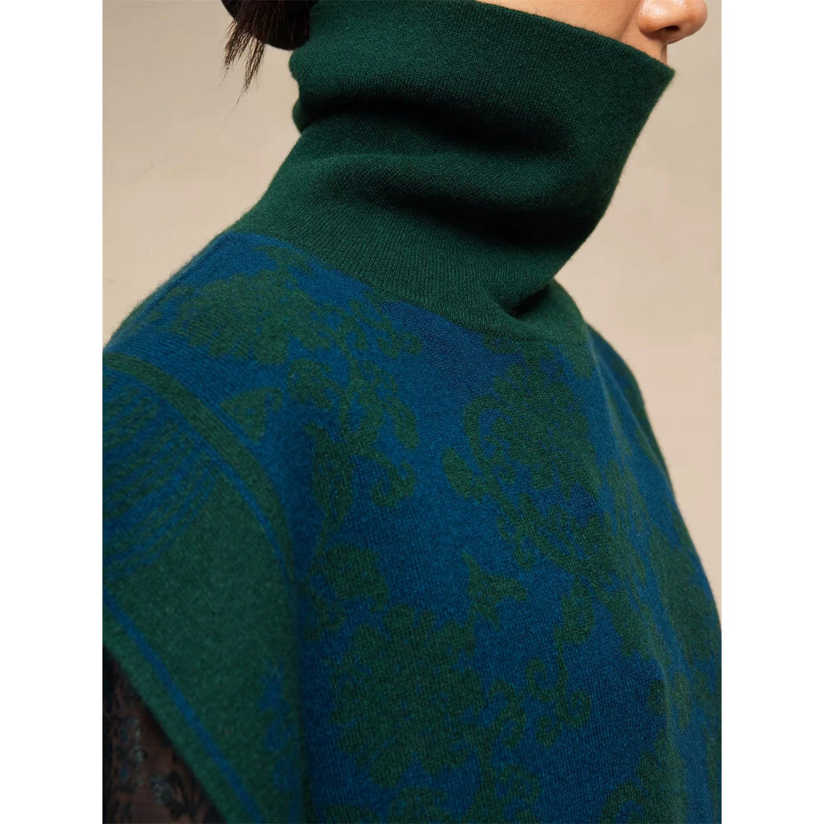 Luxury 485g Blue Lotus Cashmere Vest-25ZX2530