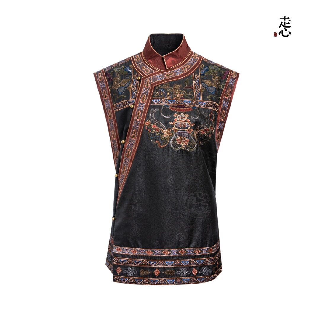 Luxury Silk Brocade Vest Ode to Fortune-25Z279M